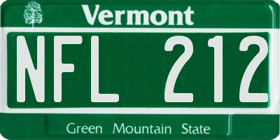VT license plate NFL212