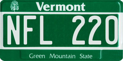 VT license plate NFL220