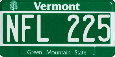 VT license plate NFL225