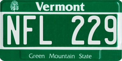 VT license plate NFL229