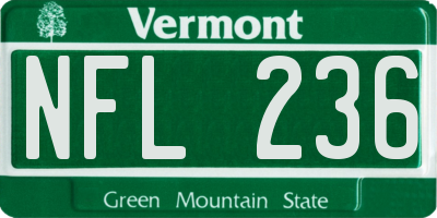 VT license plate NFL236