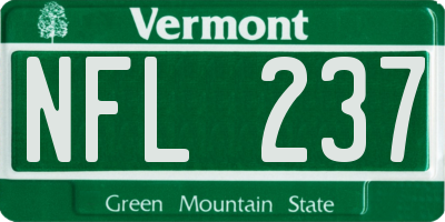 VT license plate NFL237