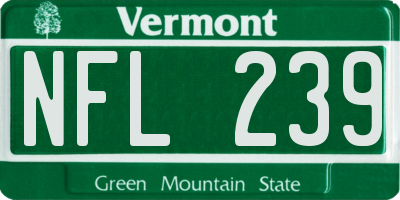 VT license plate NFL239
