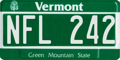 VT license plate NFL242