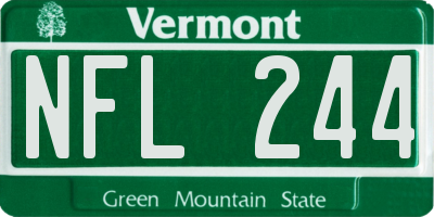 VT license plate NFL244