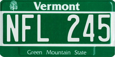 VT license plate NFL245