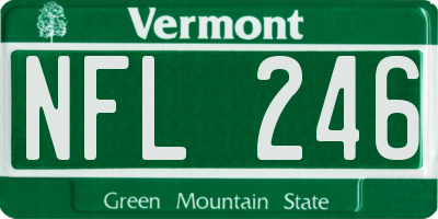 VT license plate NFL246