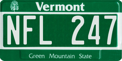 VT license plate NFL247