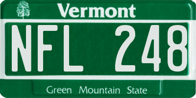 VT license plate NFL248