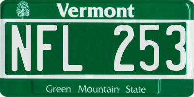 VT license plate NFL253