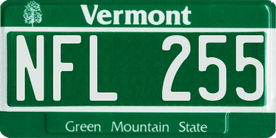 VT license plate NFL255