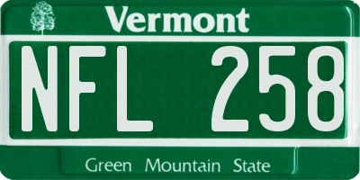 VT license plate NFL258