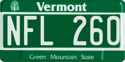 VT license plate NFL260