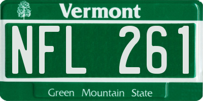 VT license plate NFL261