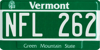 VT license plate NFL262