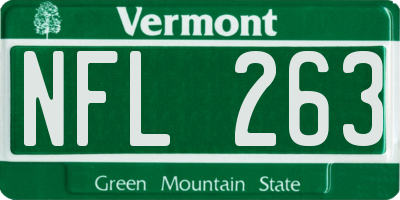 VT license plate NFL263