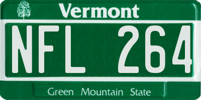 VT license plate NFL264