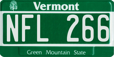 VT license plate NFL266