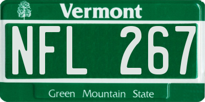 VT license plate NFL267