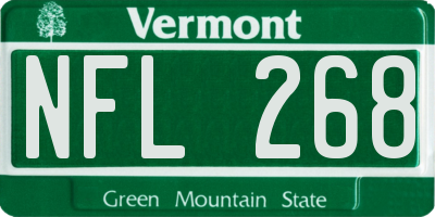 VT license plate NFL268
