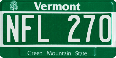 VT license plate NFL270