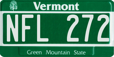 VT license plate NFL272