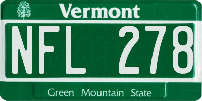 VT license plate NFL278