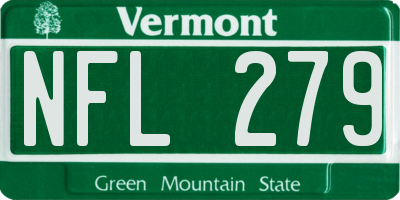 VT license plate NFL279