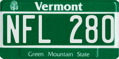 VT license plate NFL280