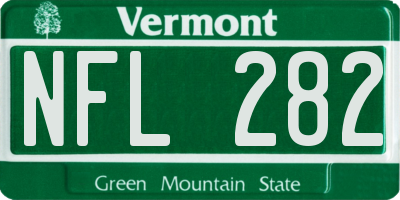 VT license plate NFL282