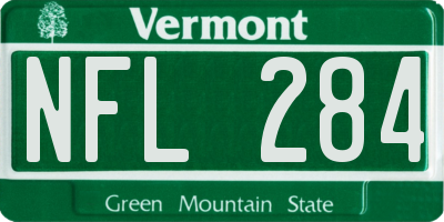 VT license plate NFL284