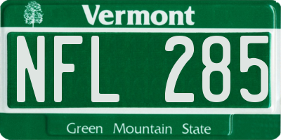 VT license plate NFL285