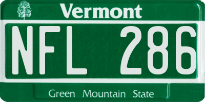VT license plate NFL286