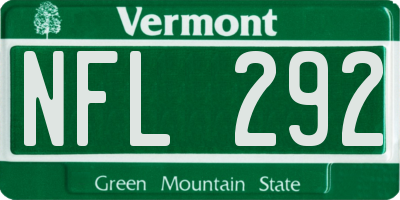 VT license plate NFL292