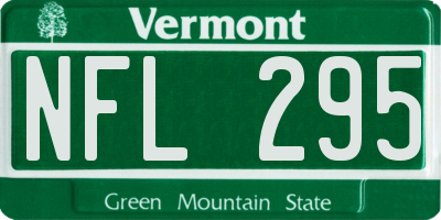 VT license plate NFL295