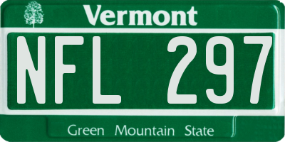 VT license plate NFL297