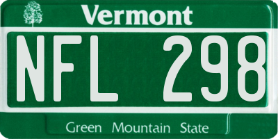 VT license plate NFL298