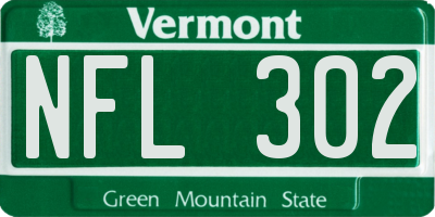 VT license plate NFL302