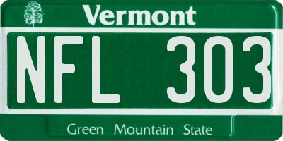 VT license plate NFL303