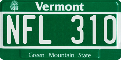 VT license plate NFL310