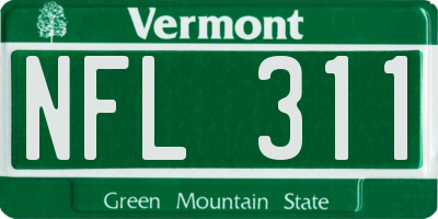 VT license plate NFL311