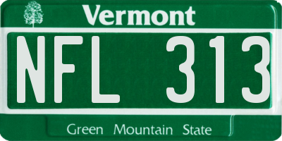 VT license plate NFL313