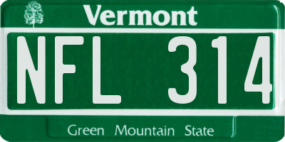 VT license plate NFL314