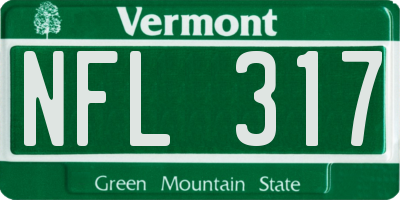 VT license plate NFL317