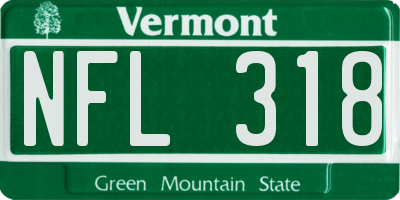 VT license plate NFL318