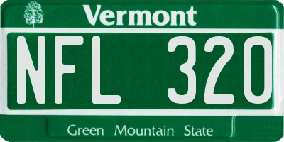 VT license plate NFL320