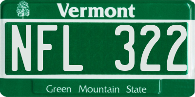 VT license plate NFL322