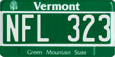 VT license plate NFL323
