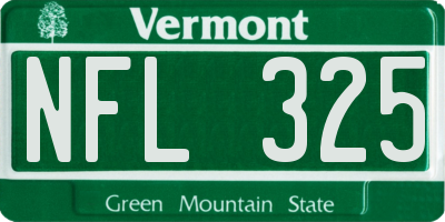 VT license plate NFL325