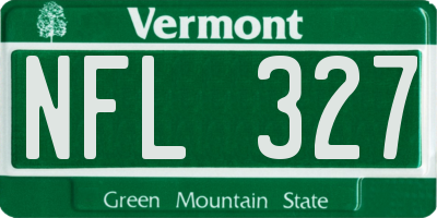 VT license plate NFL327